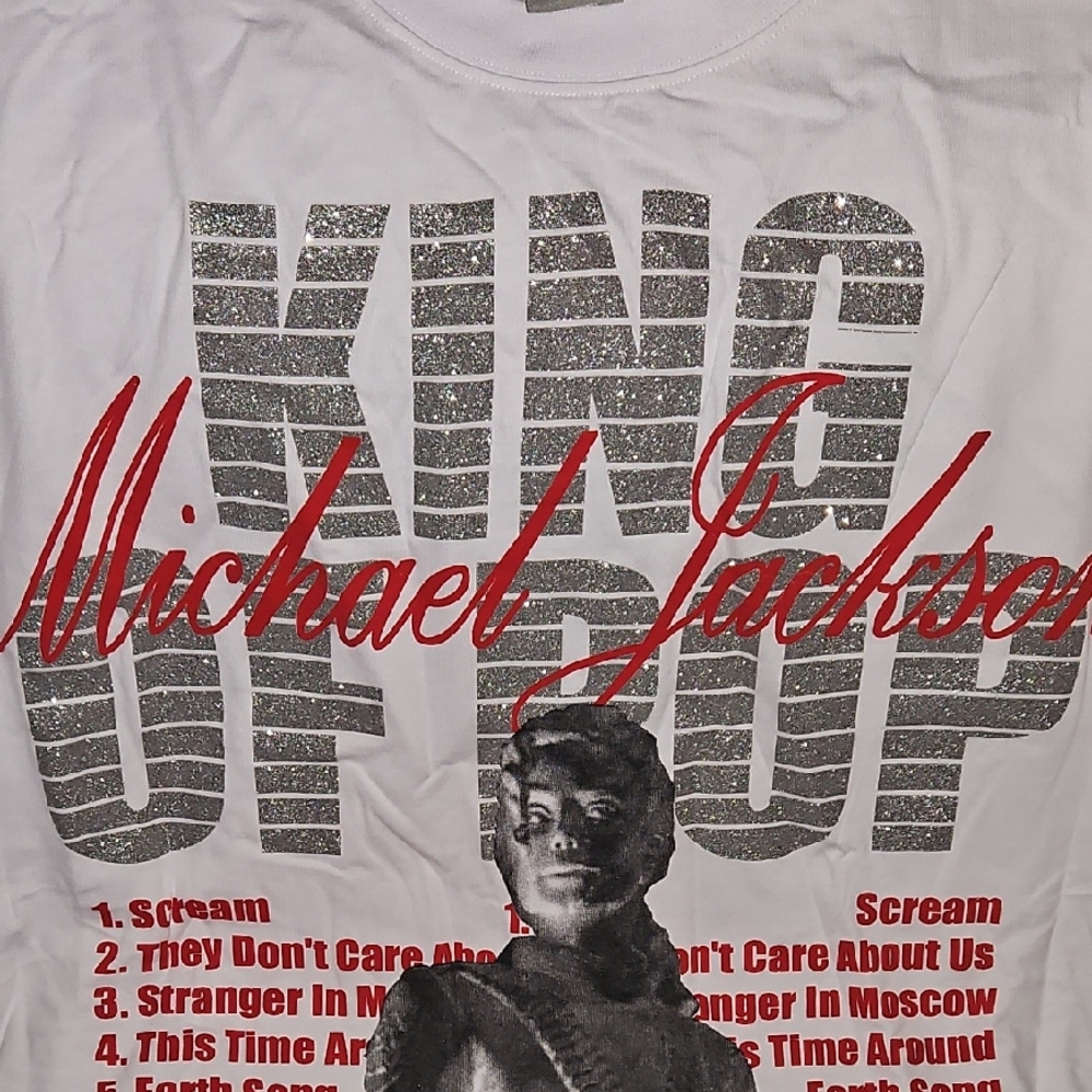 Michael Jackson White Graphic T-Shirt